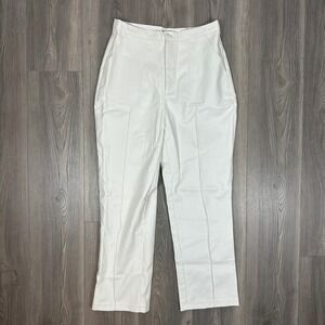 White Faux Leather Pants with Seam Details - SIZE US 8 Princess Polly NWT Summer